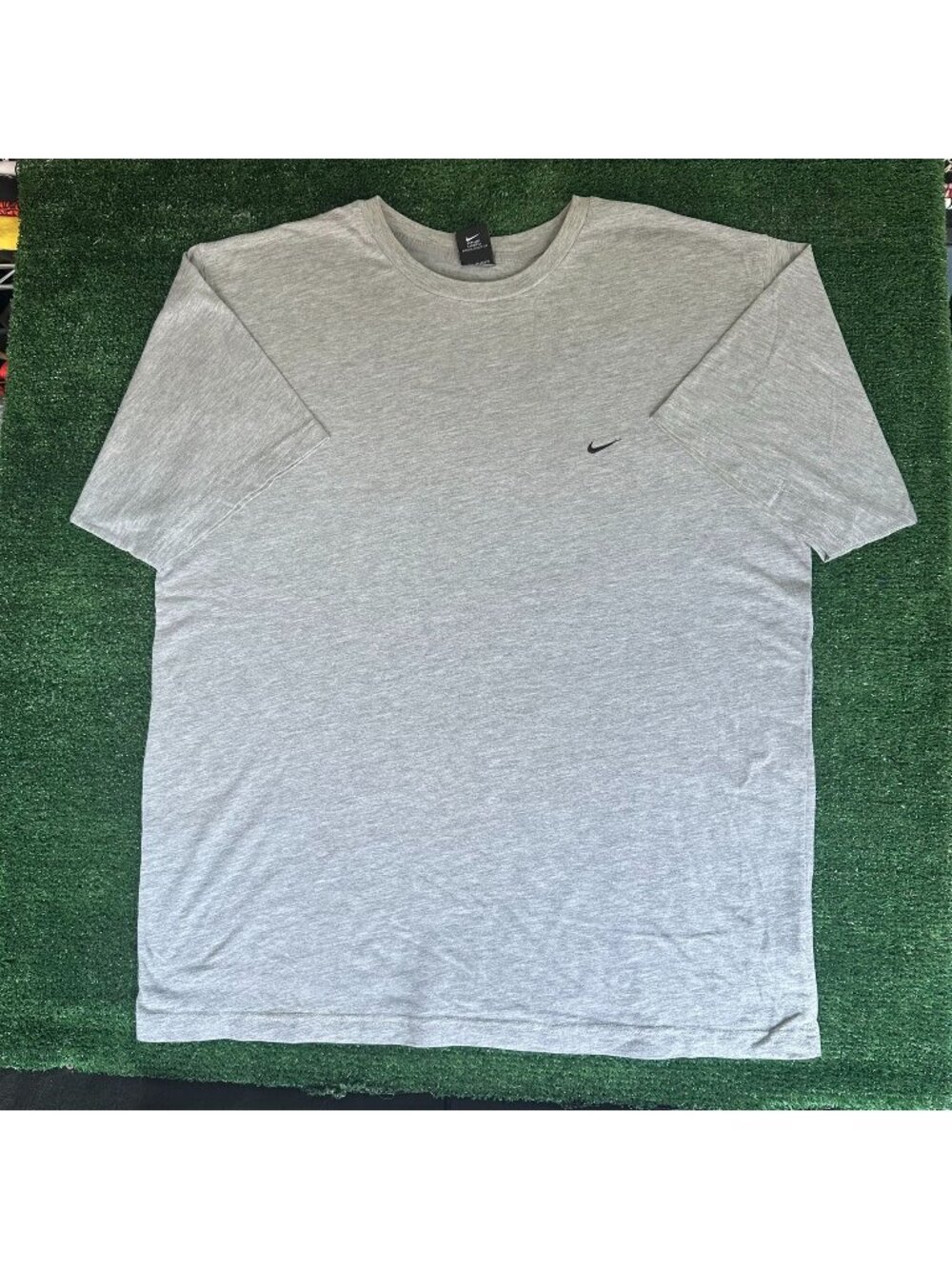 Vintage 90s Nike Mini Swoosh Logo T-Shirt Minimalist Athletic Streetwear Gray XL